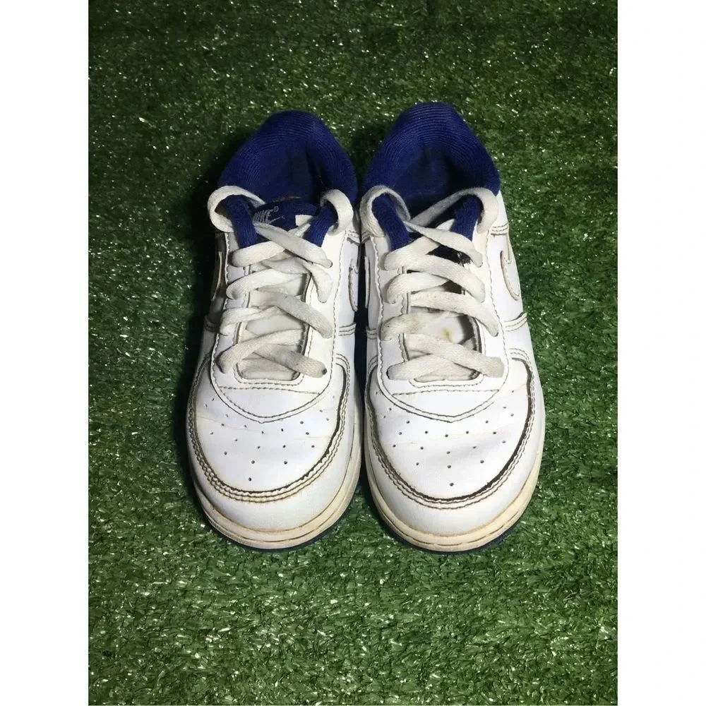 Kids/toddlers Airforces size 9c Nike white/blue leather back to school bts play